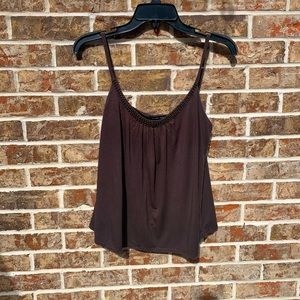 New York & Company brown tank with bead detail